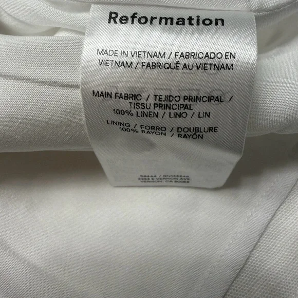 New Reformation Holt Linen Dress in White - Picture 11 of 14